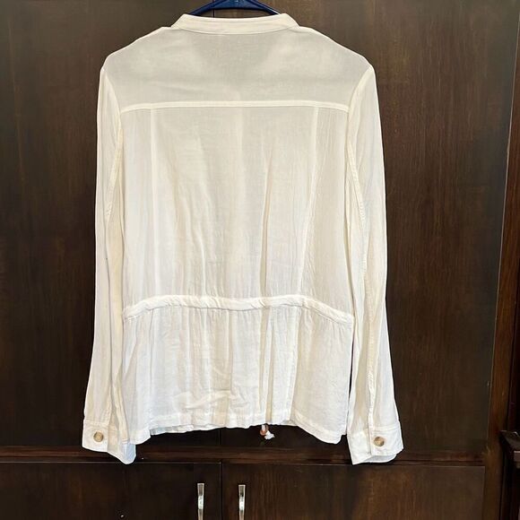 Mystree White Flax Blend Jacket Medium - Picture 6 of 6